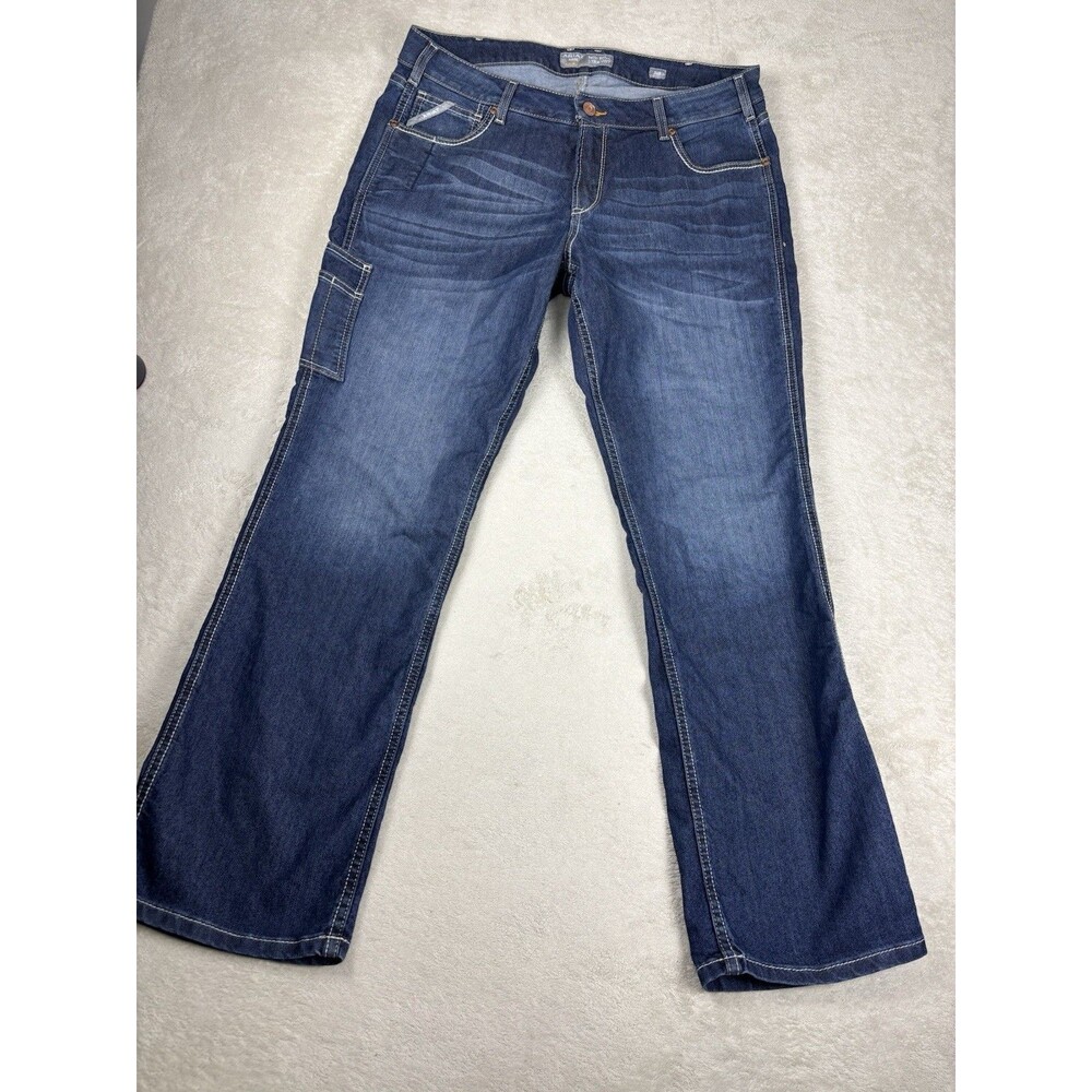 Ariat 4450-B Rebar Mid Rise Straight Jeans Women 34R Nightride Leg Riveter